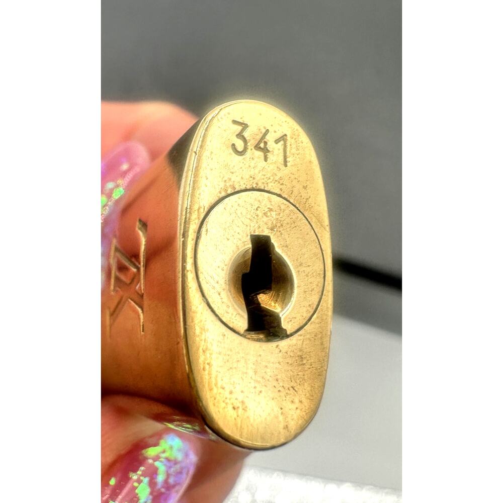 Louis Vuitton Gold-Tone Padlock & Matching Key #341 - Picture 5 of 5